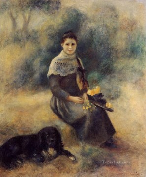 ピエール・オーギュスト・ルノワール 犬を連れた少女 Oil Paintings